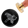 Brass Wax Seal Stamp with Handle AJEW-WH0184-0370-1