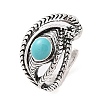 Synthetic Turquoise Cuff Rings RJEW-B107-08AS-2