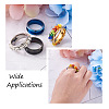 4 Colors Stainless Steel Grooved Finger Ring Settings STAS-TA0001-26E-8