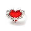 Zinc Alloy Rhinestone Solitaire Ring RJEW-Z048-03P-03-2