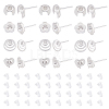 40Pcs 4 Style 304 Stainless Steel Stud Earring Settings STAS-DC0007-37-1