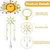 4Pcs 4 Styles Sun Metal Hanging Ornaments HJEW-CJ0001-21-3