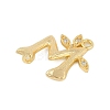Brass Crystal Rhinestone Letter Links Connector Charms KK-S395-06G-M-2