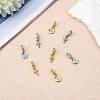 8Pcs 4 Styles Brass Micro Pave Clear Cubic Zirconia European Dangle Charms ZIRC-SZ0004-30-3
