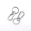 Alloy Push Gate Snap Keychain Clasp Findings KEYC-WH0018-09P-2