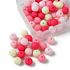70Pcs Rubberized Style Acrylic Beads MACR-FS0001-71B-3