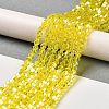 Transparent Electroplate Glass Beads Strands EGLA-A039-T6mm-B21-4