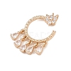 Brass Micro Pave Cubic Zirconia Pendants KK-F918-01KCG-2