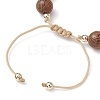 Adjustable Dyed Synthetic Turquoise & Coconut & Wood & Pearl Braided Bead Bracelets BJEW-JB10721-02-4