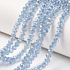 Electroplate Transparent Glass Beads Strands EGLA-A034-T6mm-T07-1