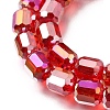 Electroplate Transparent Column Glass Beads Strands EGLA-A043-02-AB08-3