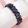 Natural Lapis Lazuli Beaded Stretch Bracelets for Unisex G-K303-01H-1