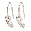 Rack Plating Brass Micro Pave Clear Cubic Zirconia Earring Hooks KK-A231-03S-1