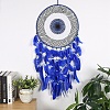 Evil Eye Woven Web/Net with Feather Wall Hanging Decorations PW-WG77758-01-4