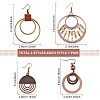 4 Pairs 4 Styles Alloy & Iron & Wood Dangle Earrings with Iron Pins EJEW-AN0004-58-2