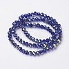 Electroplate Transparent Glass Beads Strands EGLA-A034-T4mm-S15-2