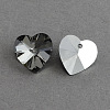 Heart Electroplated Glass Pendants EGLA-R082-02-1