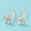 Two Tone 999 Sterling Silver Stud Earrings STER-P052-A06-S-2