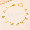 Elegant Vintage Brass Love Heart Tassel Anklets for Women RY0990-2