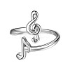 Musical Note Rhodium Plated 925 Sterling Silver Cuff Rings FS-WG4A5BA-01-3