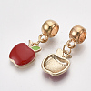 Golden Plated Alloy European Dangle Charms X-MPDL-S067-64-2