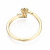Brass Micro Pave Clear Cubic Zirconia Peg Bails Cuff Finger Ring Settings KK-T056-117G-NF-3