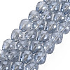 Electroplate Transparent Glass Beads Strands EGLA-T008-024-B02-1