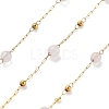 Natural Rose Quartz & 304 Stainless Steel Beads Link Chains CHS-K021-08A-06-1