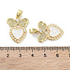 Brass Micro Pave Clear Cubic Zirconia Pendants KK-L213-017G-03-3