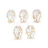 Electroplate and Golden Metal Enlaced Glass Beads EGLA-T029-01A-1