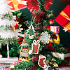 1 Bag Christmas Theme Wood Cross Stitch Kits WOOD-SC0002-24-6