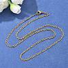 Ion Plating(IP) 304 Stainless Steel Figaro Chain Necklaces STAS-K168-01G-5