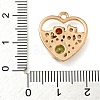 Brass Micro Pave Clear Cubic Zirconia Pendants ZIRC-U003-01G-02-3