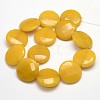Dyed Faceted Flat Round Jade Bead Strands X-G-M308-10-30mm-2