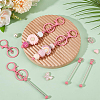 20Pcs 2 Styles Baking Paint Zinc Alloy Keychain Claspsp with Iron Bar Beadable Keychain FIND-SC0009-54A-3