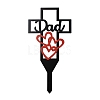 Halloween Iron Dad Heart Memorial Grave Plaque Stake Inserts Decoration FIND-WH0152-159A-1