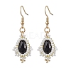 304 Stainless Steel Glass Dangle Earrings EJEW-MZ00373-03-1