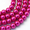 Baking Painted Pearlized Glass Pearl Round Bead Strands HY-Q003-10mm-17-1