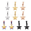 10Pcs 5 Colors 304 Stainless Steel Pendants STAS-TA0006-46-2