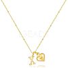 Brass Initial and Heart Pendant Necklaces for Women FS-WG01F32-24-1