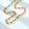 8MM 304 Stainless Textured Oval Link Chain Necklaces SA-CBA725A-26G-1