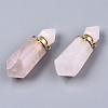 Faceted Natural Rose Quartz Pendants G-T131-15H-2