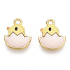 Printed Light Gold Tone Alloy Pendants ENAM-N056-204D-2