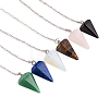 6Pcs 6 Style Natural & Synthetic Hexagonal Pointed Dowsing Pendulums G-FW0001-22-2