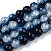 Crackle Baking Paint Imitation Jade Glass Beads Strands DGLA-YW0001-17O-1