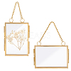 Olycraft 2Pcs 2 Style Brass Glass Hanging Photo Frame HJEW-OC0001-34-1