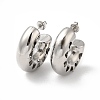 Tarnish Resistant 304 Stainless Steel Round with Heart Stud Earrings EJEW-Z022-24P-1