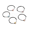 Flower Acrylic Enamel Beads Adjustable Cord Bracelet for Teen Girl Women BJEW-JB07047-1