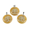Natural & Synthetic Mixed Gemstone Flat Round Pendants G-Q188-01P-2