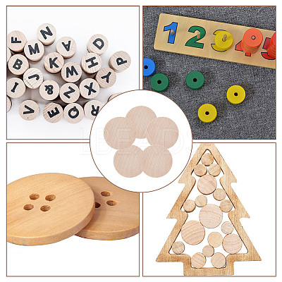 Unfinished Wooden Flat Round Cutouts WOOD-WH0050-042A-1